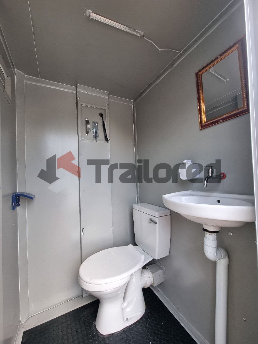 Chromadek two-stall VIP toilet trailer, interior overview