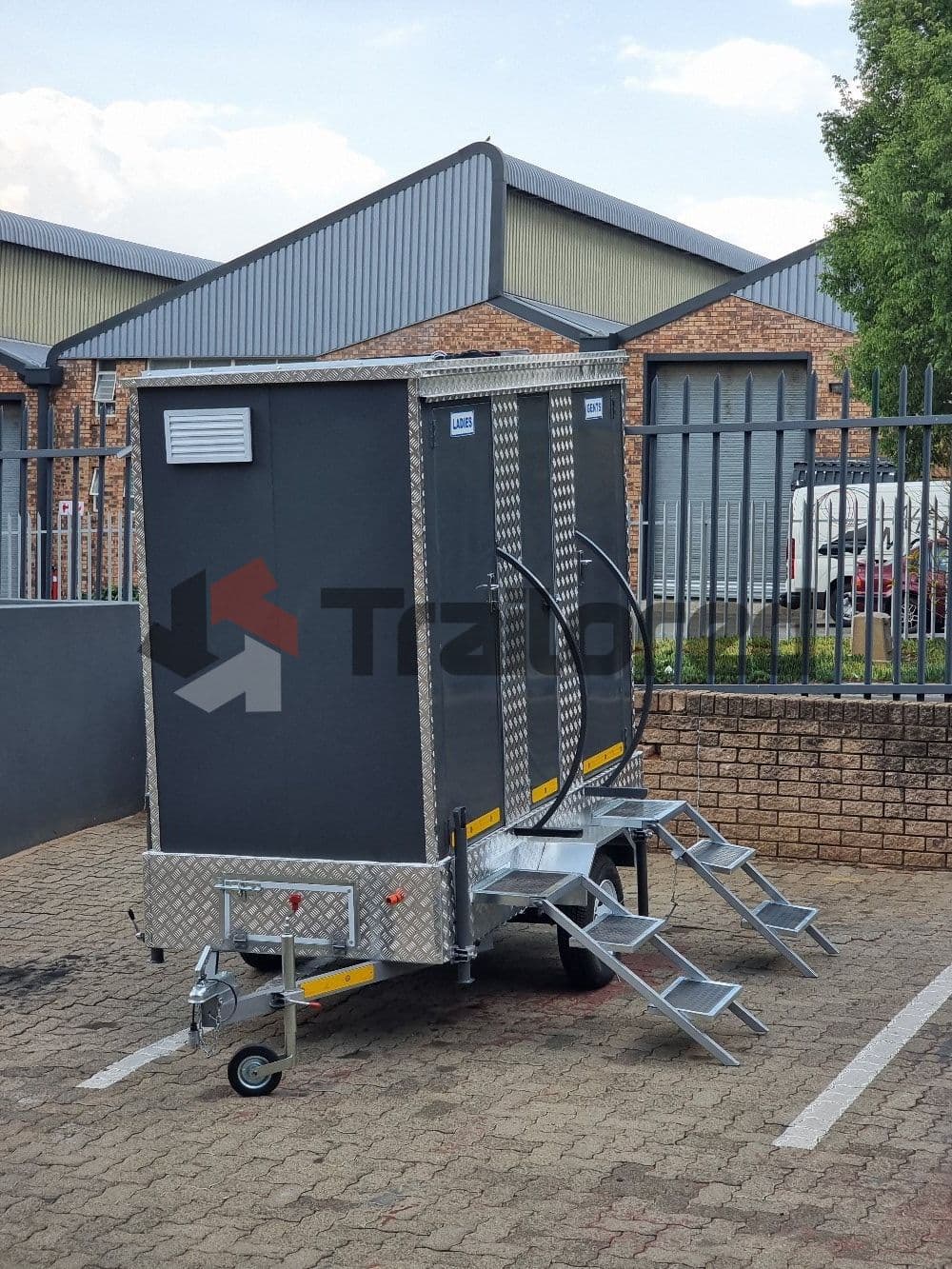 Chromadek two-stall VIP toilet trailer, lighting detail