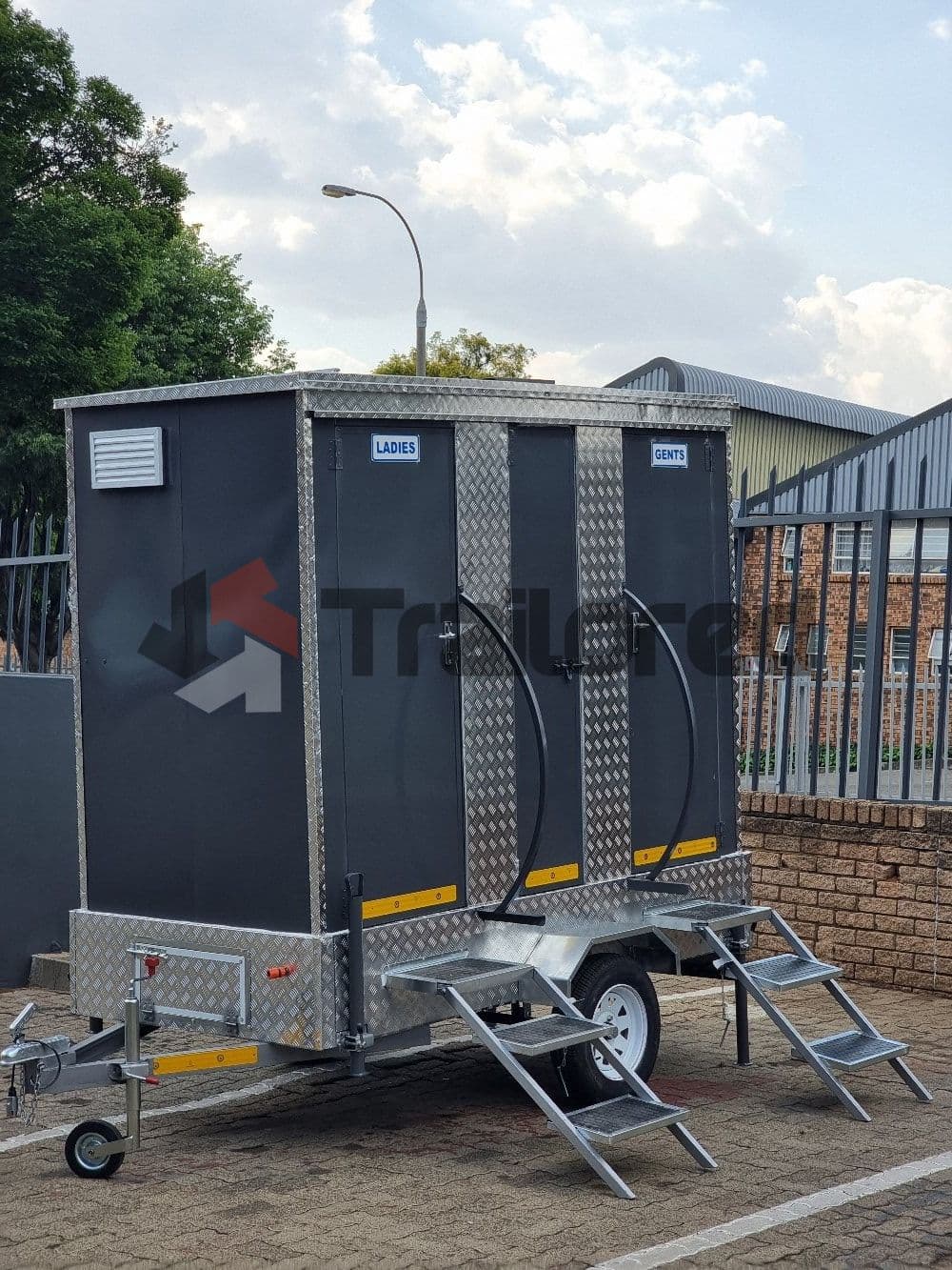 Chromadek two-stall VIP toilet trailer, accessories detail