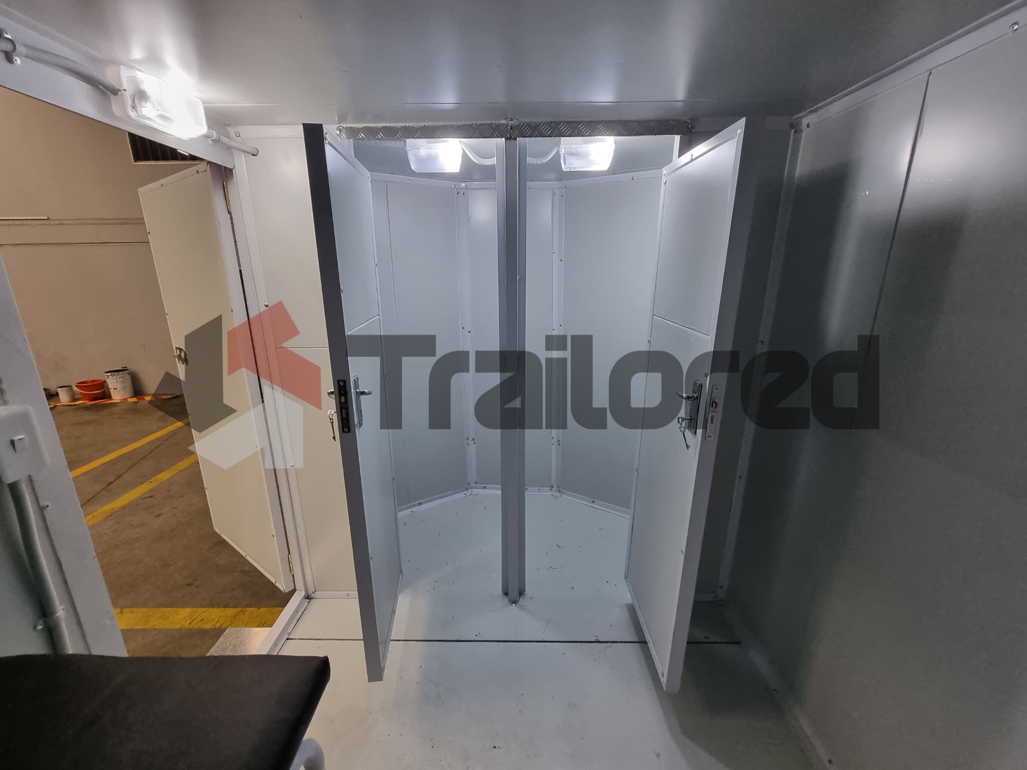 Mobile clinic trailer side with branding